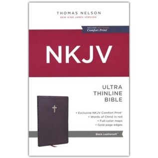 NKJV Ultra Thinline Bible,  Black Leathersoft