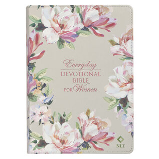 NLT Everyday Devotional Bible for Women, Pearlized Gray Floral Faux Leather