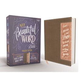 NIV Beautiful Word Bible, Brown/Pink Leathersoft, Peel/Stick Bible Tabs