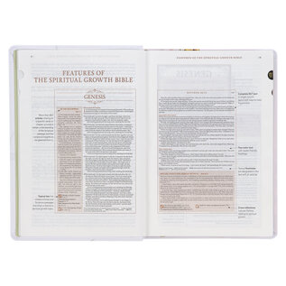 NLT The Spiritual Growth Bible, Cream-Colored Floral Faux Leather