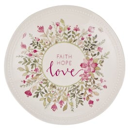 Ceramic Plate - Faith Hope Love