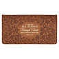 Checkbook Cover - All Things, Honey Brown Faux Leather
