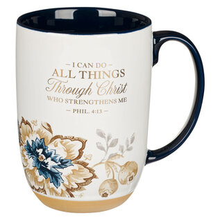 Mug - I Can Do All Things, Honey-Brown/Blue