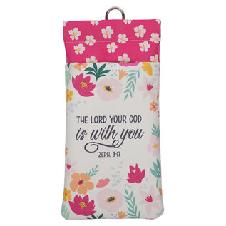 Double Eyeglass Case - Lord is with You, Floral