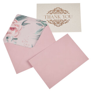 Note Cards - Thank You, Gold Filigree