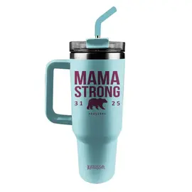 Stainless Steel Mug w/Straw - Mama Strong (40oz)