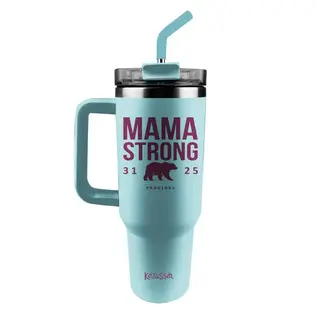 Stainless Steel Mug w/Straw - Mama Strong (40oz)