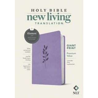 NLT Giant Print Premium Value Bible, Lavender Vine LeatherLike (Filament)