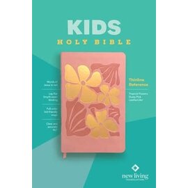 NLT Kids Thinline Reference Bible, Tropical Flowers Dusty Pink LeatherLike