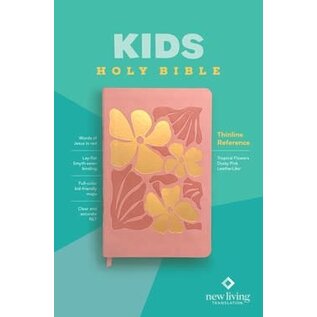 NLT Kids Thinline Reference Bible, Tropical Flowers Dusty Pink LeatherLike