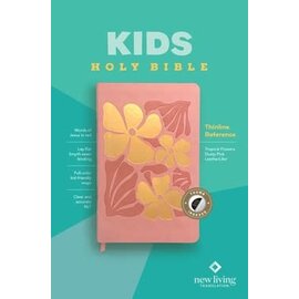 NLT Kids Thinline Reference Bible, Tropical Flowers Dusty Pink LeatherLike, Indexed
