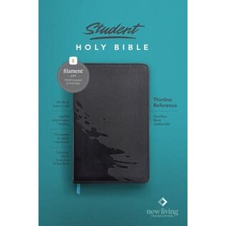 NLT Student Thinline Reference Bible, Overflow Black LeatherLike (Filament)