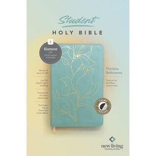 NLT Student Thinline Reference Bible, Tropical Iris Teal Blue LeatherLike, Indexed (Filament)