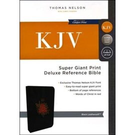 KJV Super Giant Print Deluxe Reference Bible, Black Floral Leathersoft