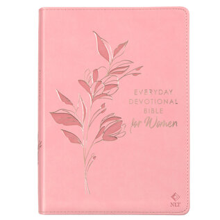 NLT Everyday Devotional Bible for Women, Sunrise Pink Floral Faux Leather