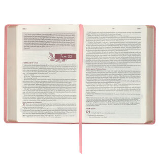NLT Everyday Devotional Bible for Women, Sunrise Pink Floral Faux Leather