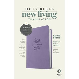 NLT Large Print Premium Value Thinline Bible, Lavender Song LeatherLike (Filament)