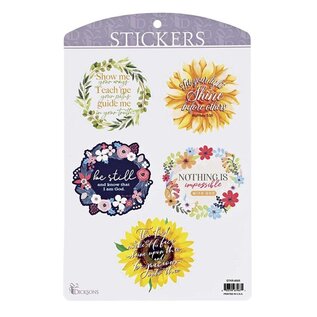 Stickers - Flowers with Scripture, Sheet of 5
