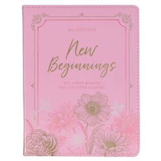 New Beginnings: The Lord's Mercies are New Every Morning, 366 Devotions, Pink Faux Leather