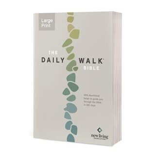 NLT Large Print The Daily Walk Bible, Grey Softcover (Filament)