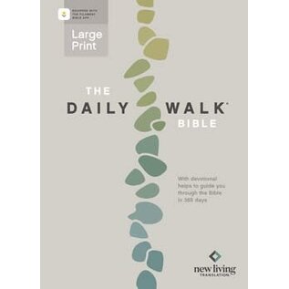 NLT Large Print The Daily Walk Bible, Grey Softcover (Filament)