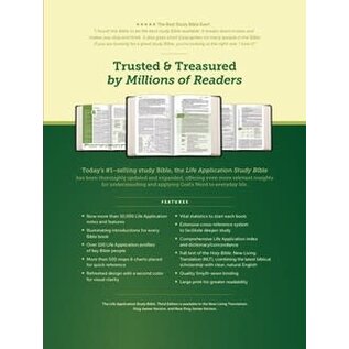NLT Large Print Life Application Study Bible, Navy Blue Genuine Leather, Indexed