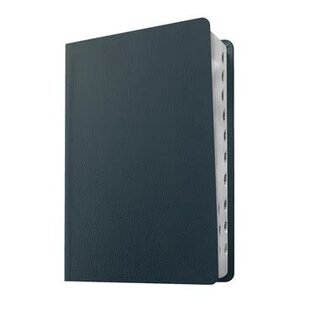 NLT Large Print Life Application Study Bible, Navy Blue Genuine Leather, Indexed