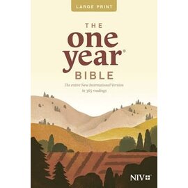 NIV Large Print One Year Premium Slimline Bible, Paperback