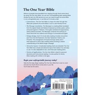 The Message One Year Bible, Blue Paperback