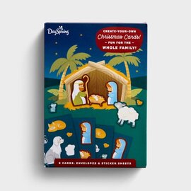 Boxed Christmas Cards - Nativity Sticker Card (Box of 8)