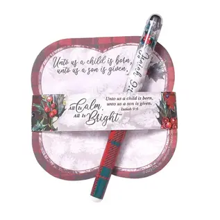 Notepad & Pen - All is Calm, All is Bright