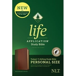 NLT Personal Size Life Application Study Bible, Brown/Tan LeatherLike, Indexed