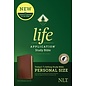 NLT Personal Size Life Application Study Bible, Brown/Tan LeatherLike, Indexed