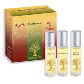 Anointing Oil - Set of 3: Frankincense, Myrrh and Rose of Sharon