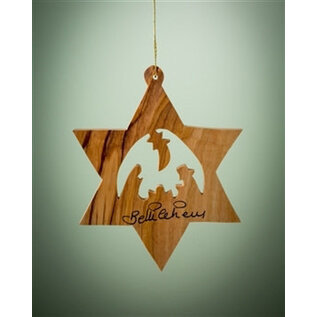 Ornament - Star of David With Nativity (3")