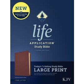 KJV Large Print Life Application Study Bible, Burgundy Genuine Leather