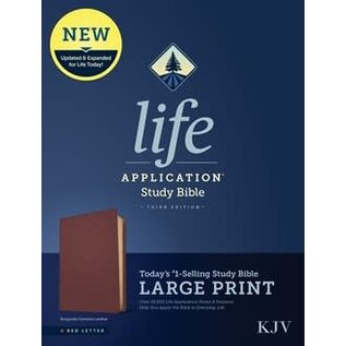 KJV Large Print Life Application Study Bible, Burgundy Genuine Leather
