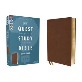 NIV Large Print Quest Study Bible, Brown Leathersoft