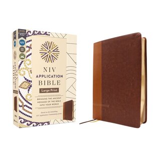 NIV Large Print Application Bible, Brown Leathersoft