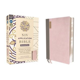 NIV Personal Size Application Bible, Pink/Gray Leathersoft
