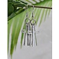 Earrings - Eden Merry, Split Cross, Silver