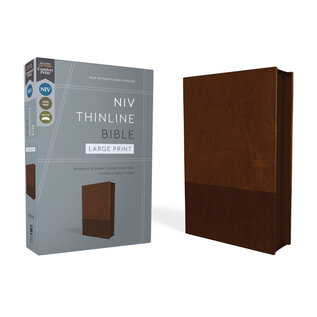 NIV Large Print Thinline Bible, Brown Leathersoft w/Zipper
