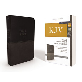 KJV Large Print Value Thinline Bible, Charcoal Leathersoft
