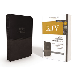KJV Large Print Value Thinline Bible, Charcoal Leathersoft