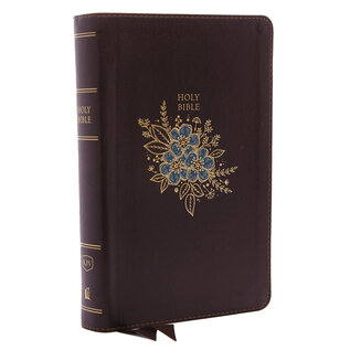 KJV Giant Print Personal Size Deluxe Reference Bible, Black Floral Leathersoft