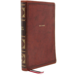 NKJV Giant Print Center-Column Reference Bible, Brown Leathersoft