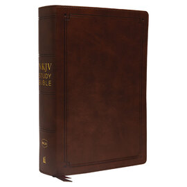 NKJV Study Bible, Mahogany Leathersoft