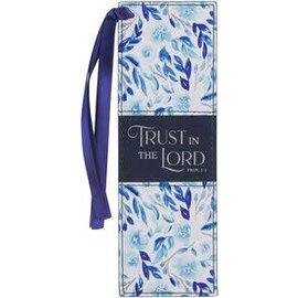 Bookmark - Trust in the Lord, Blue Botany FauxLeather