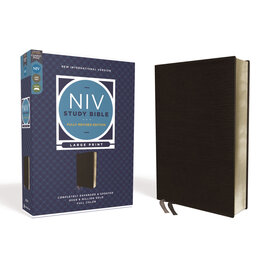 NIV Large Print Study Bible, Black Bonded Leather