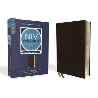 NIV Large Print Study Bible, Black Bonded Leather